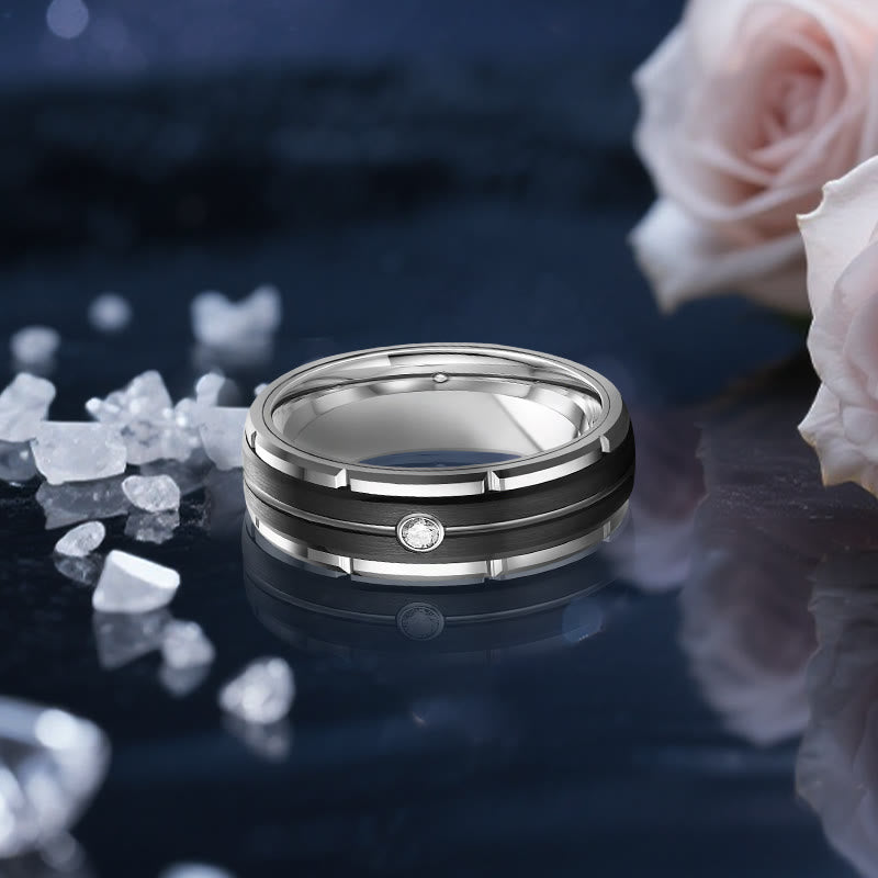 Bague de couple Olivenorma Orion Void en moissanite noire - image 5