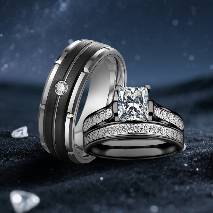 Bague de couple Olivenorma Orion Void en moissanite noire - image 6