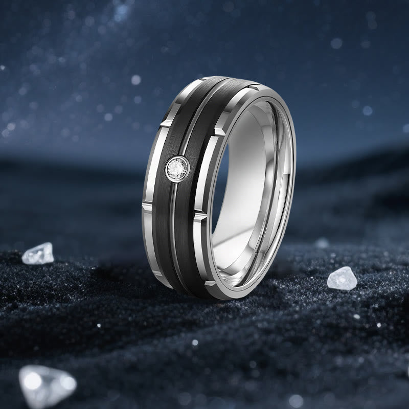 Bague de couple Olivenorma Orion Void en moissanite noire - Bague pour homme - États-Unis 13 - image 4