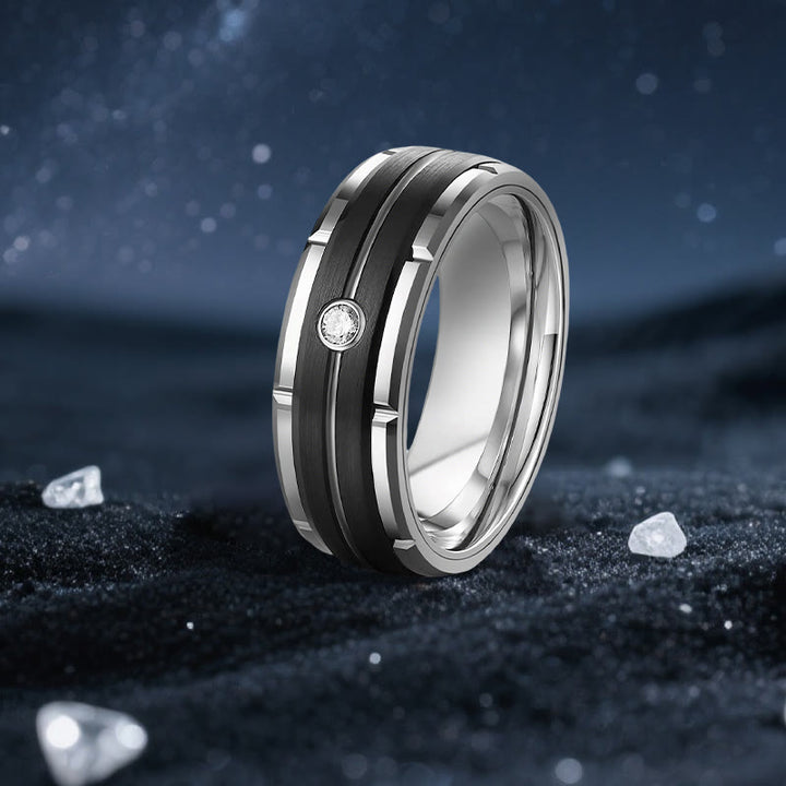 Bague de couple Olivenorma Orion Void en moissanite noire - Bague pour homme - États-Unis 13 - image 4