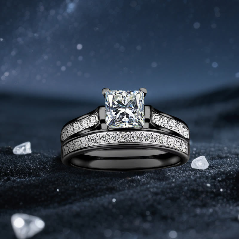 Bague de couple Olivenorma Orion Void en moissanite noire - Bague pour femme - États-Unis 11 - image 2