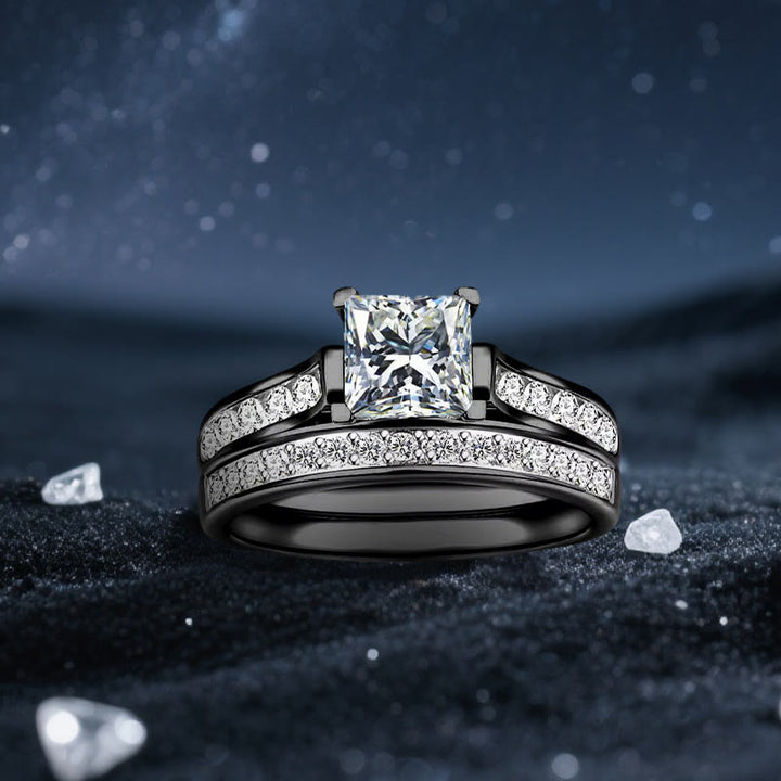 Bague de couple Olivenorma Orion Void en moissanite noire - Bague pour femme - États-Unis 11 - image 2