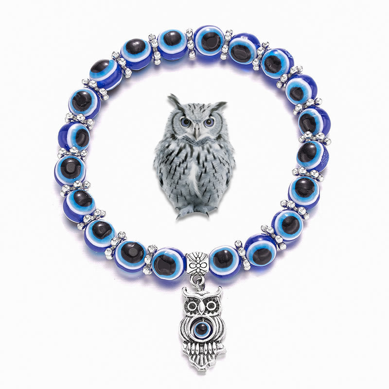 Bracelet de perles Olivenorma Double Guardians Evil Eye Animals Totem - Hibou - image 4