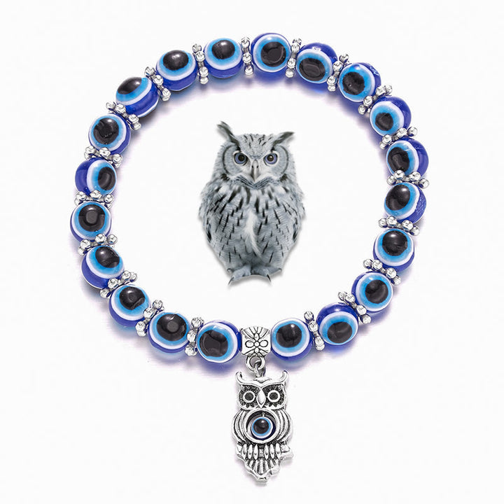 Bracelet de perles Olivenorma Double Guardians Evil Eye Animals Totem - Hibou - image 4