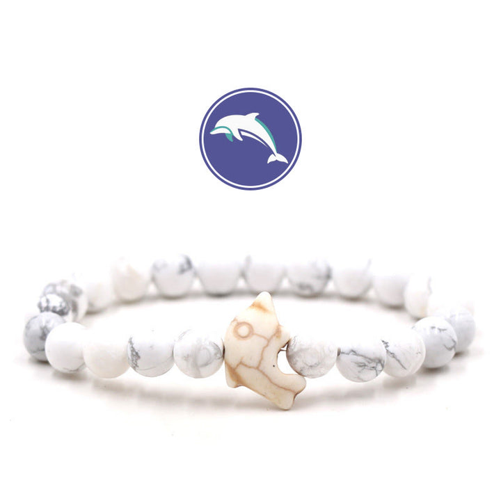 Bracelet en pierres précieuses Olivenorma Dolphin's Whisper - Howlite - image 6