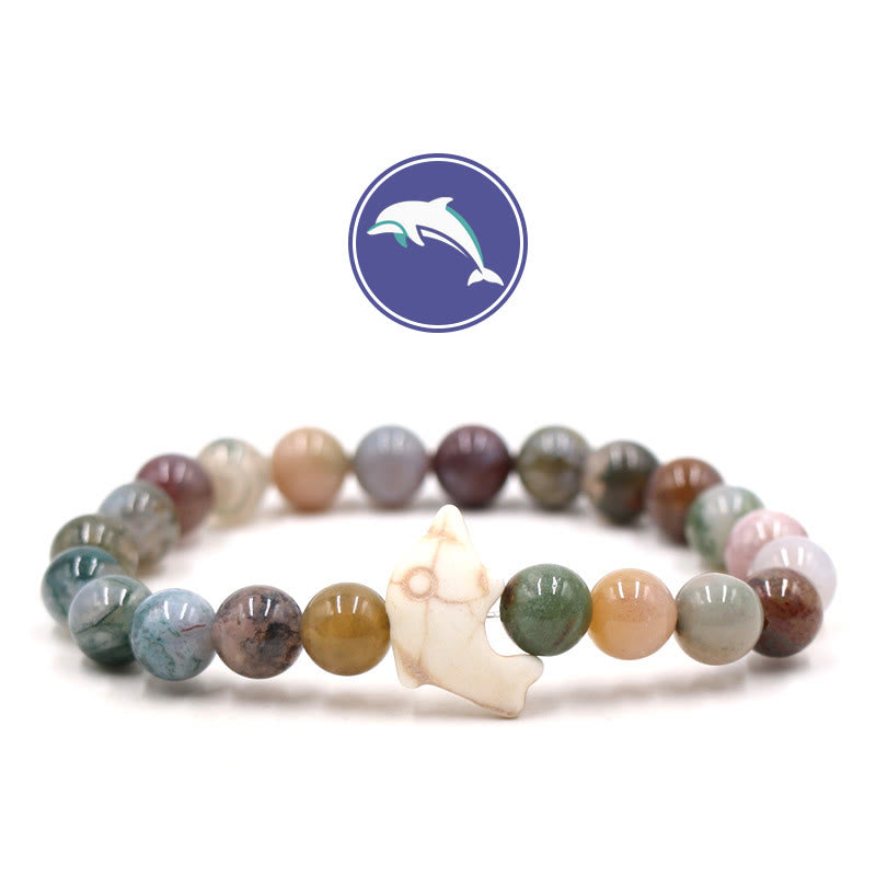 Bracelet en pierres précieuses Olivenorma Dolphin's Whisper - Agate d'Inde - image 21