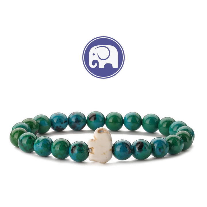 Bracelet Olivenorma Elephant Sagesse en pierres précieuses - Chrysocolle - image 5