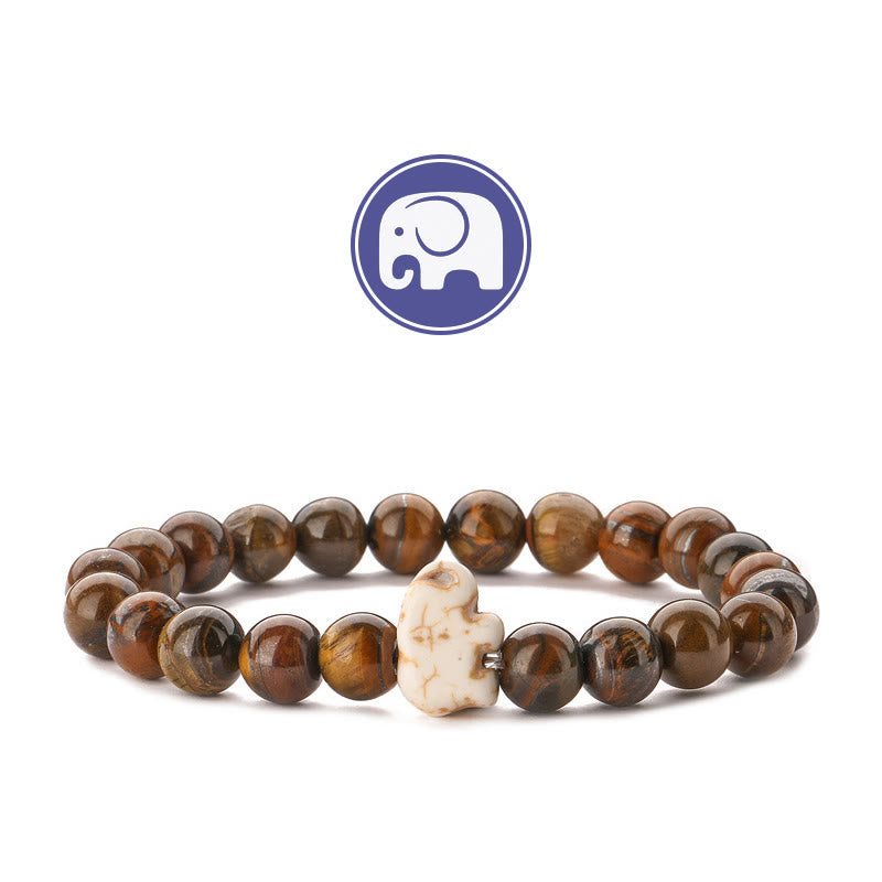 Bracelet Olivenorma Elephant Sagesse en pierres précieuses - Œil de tigre - image 10