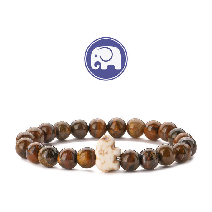 Bracelet Olivenorma Elephant Sagesse en pierres précieuses - Œil de tigre - image 10