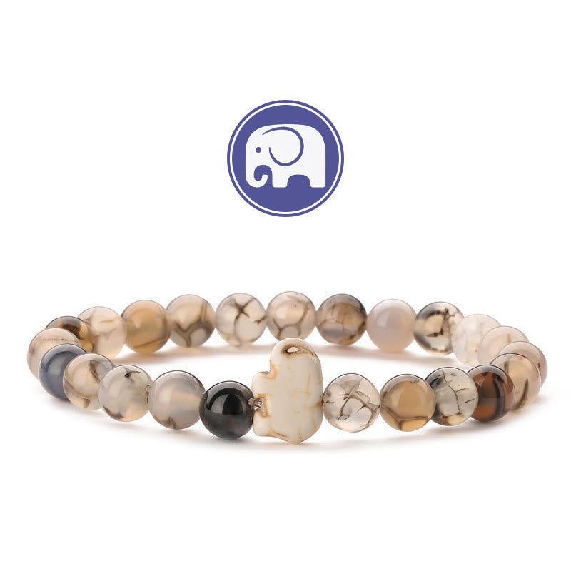 Bracelet Olivenorma Elephant Sagesse en pierres précieuses - Pierre d'os de dragon - image 11