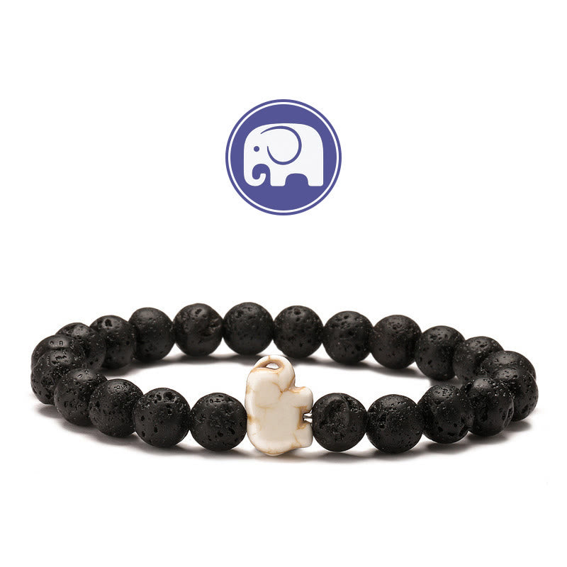 Bracelet Olivenorma Elephant Sagesse en pierres précieuses - Pierre de lave - image 4