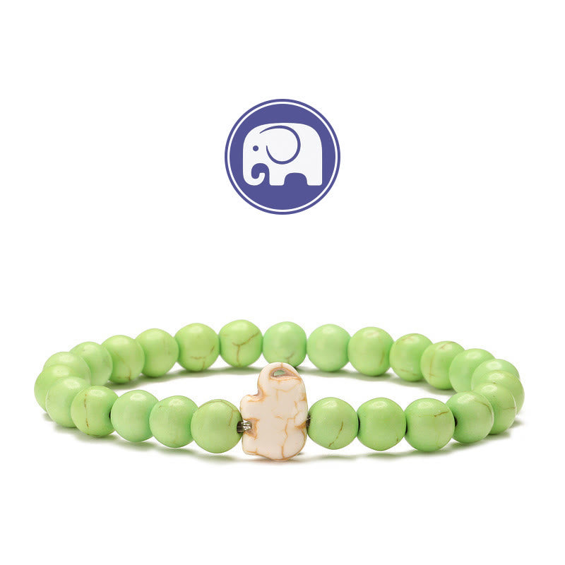 Bracelet Olivenorma Elephant Sagesse en pierres précieuses - Turquoise vert clair - image 16