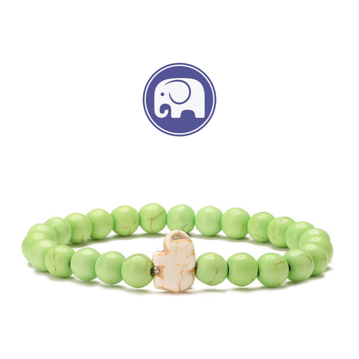Bracelet Olivenorma Elephant Sagesse en pierres précieuses - Turquoise vert clair - image 16