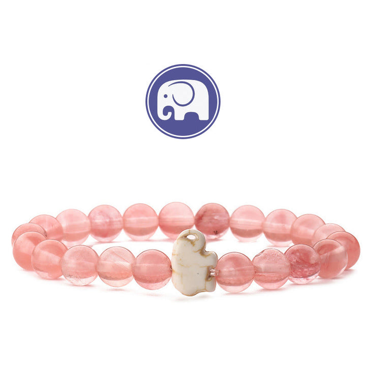 Bracelet Olivenorma Elephant Sagesse en pierres précieuses - Quartz rose - image 6