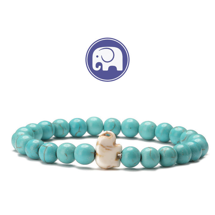 Bracelet Olivenorma Elephant Sagesse en pierres précieuses - Turquoise - image 1