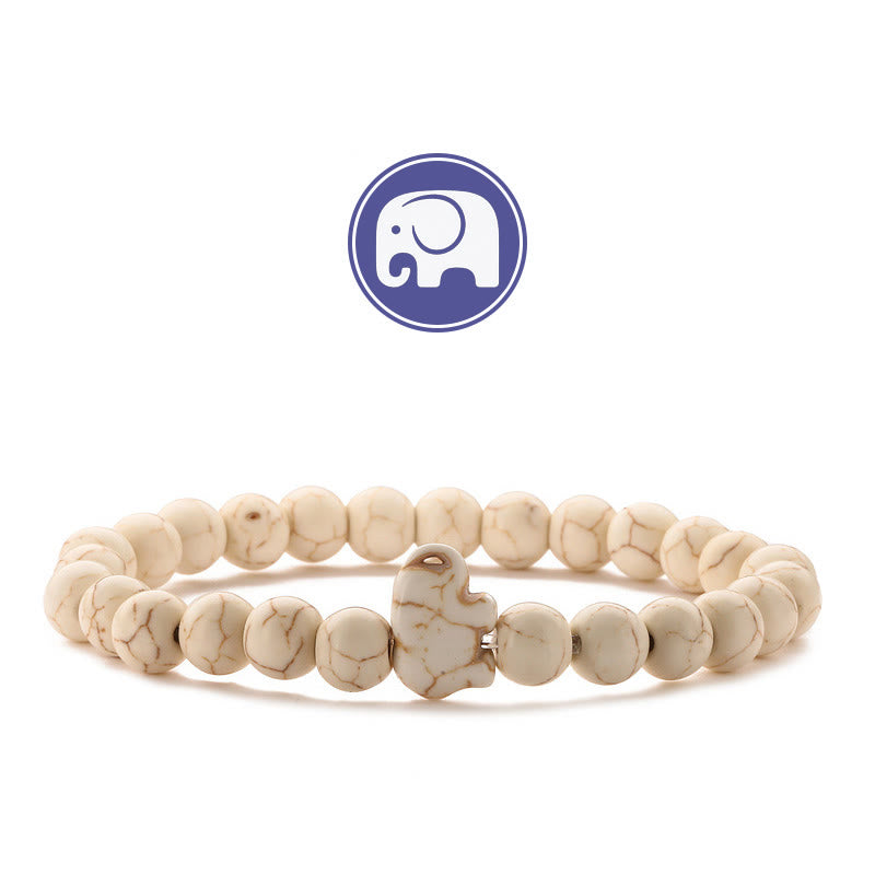 Bracelet Olivenorma Elephant Sagesse en pierres précieuses - Beige Turquoise - image 15