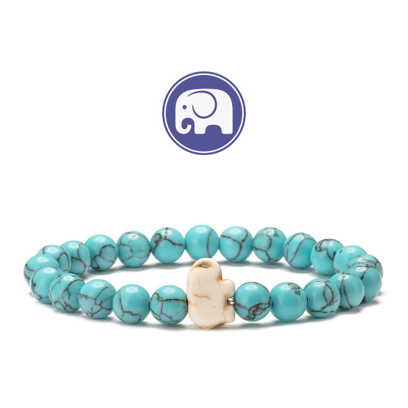 Bracelet Olivenorma Elephant Sagesse en pierres précieuses - Bleu Turquoise - image 19