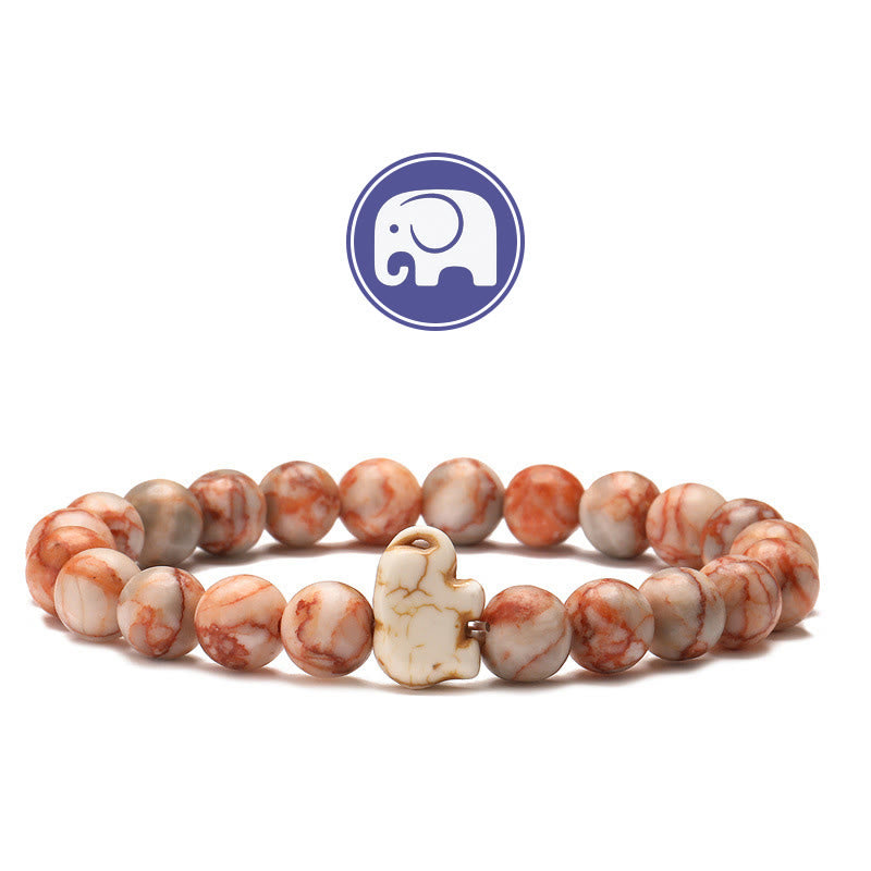 Bracelet Olivenorma Elephant Sagesse en pierres précieuses - Pierre de filet rouge - image 12