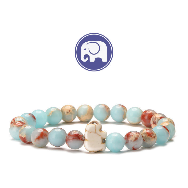 Bracelet Olivenorma Elephant Sagesse en pierres précieuses - Agalmatolite - image 13
