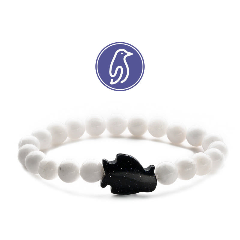 Bracelet de pierres précieuses Olivenorma Penguin Guideline - Jade blanc et grès bleu - image 8