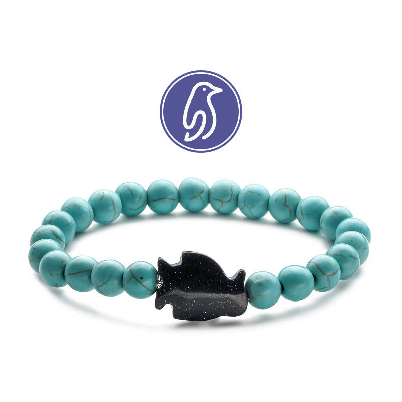 Bracelet de pierres précieuses Olivenorma Penguin Guideline - Grès turquoise et bleu - image 1