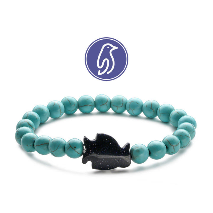 Bracelet de pierres précieuses Olivenorma Penguin Guideline - Grès turquoise et bleu - image 1