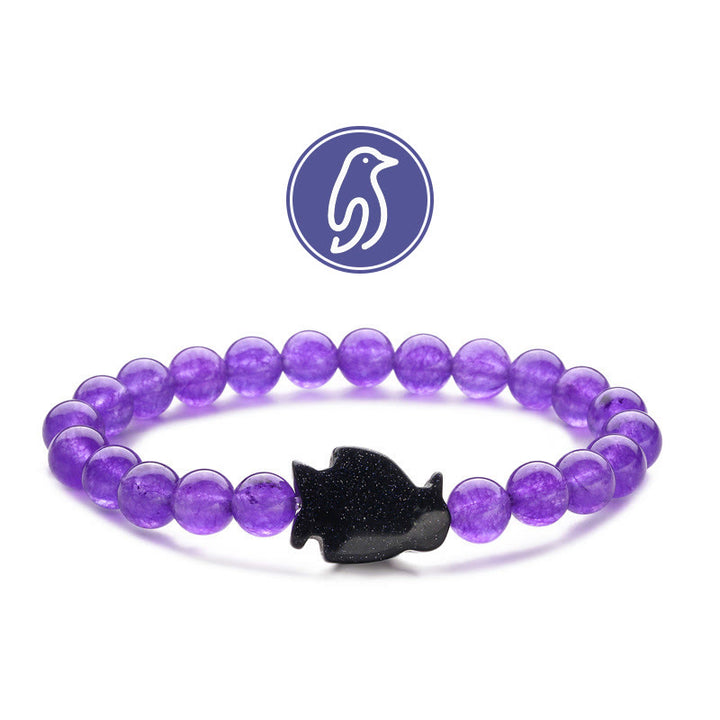 Bracelet de pierres précieuses Olivenorma Penguin Guideline - Améthyste et grès bleu - image 6
