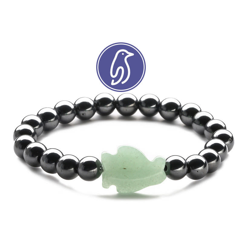 Bracelet de pierres précieuses Olivenorma Penguin Guideline - Hématite et aventurine verte - image 16