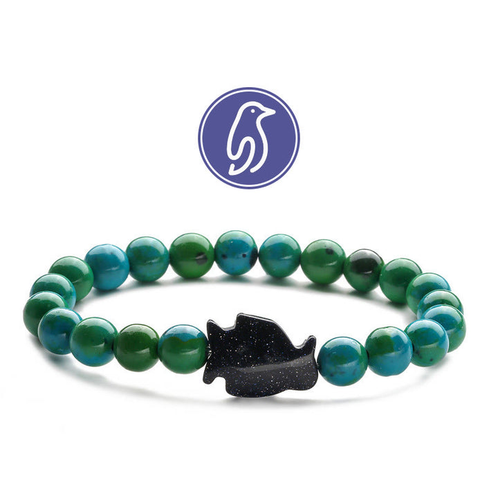 Bracelet de pierres précieuses Olivenorma Penguin Guideline - Chrysocolle et grès bleu - image 4