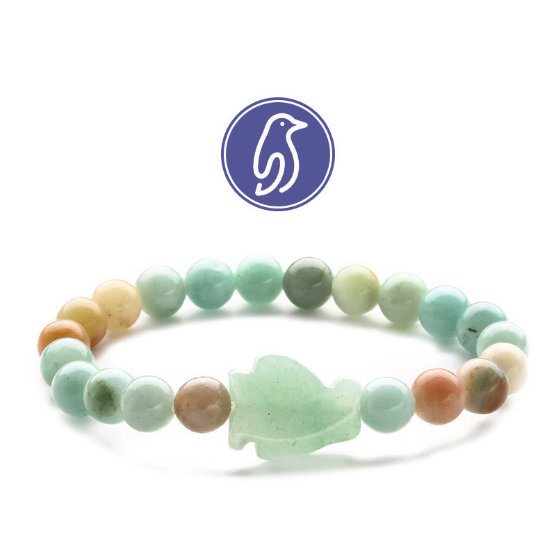 Bracelet de pierres précieuses Olivenorma Penguin Guideline - Amazonite et aventurine verte - image 14