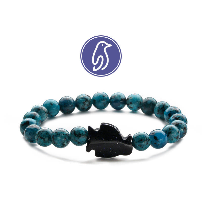 Bracelet de pierres précieuses Olivenorma Penguin Guideline - Turquoise africaine et grès bleu - image 7