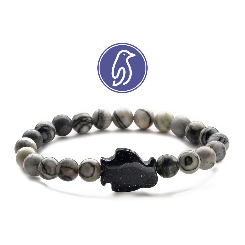 Bracelet de pierres précieuses Olivenorma Penguin Guideline - Jaspe gris et grès bleu - image 9