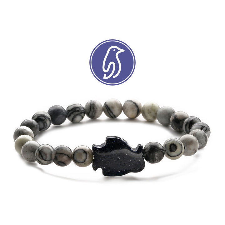 Bracelet de pierres précieuses Olivenorma Penguin Guideline - Jaspe gris et grès bleu - image 9