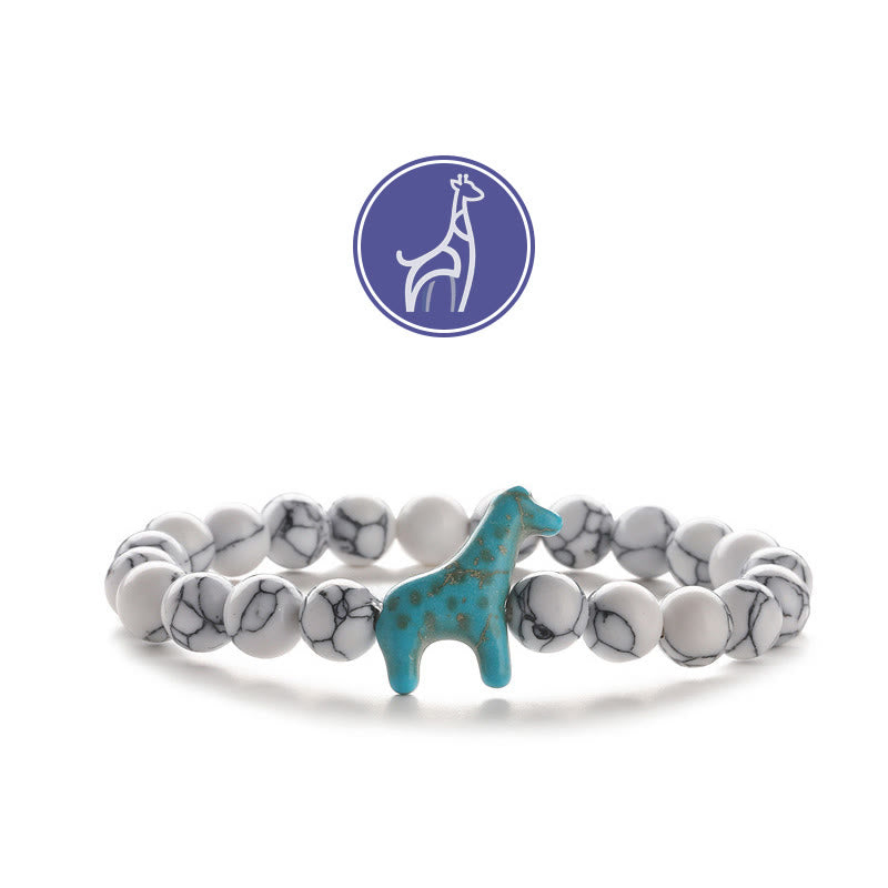 Bracelet de pierres précieuses de croissance de girafe Olivenorma - Girafe bleue - Howlite - image 18