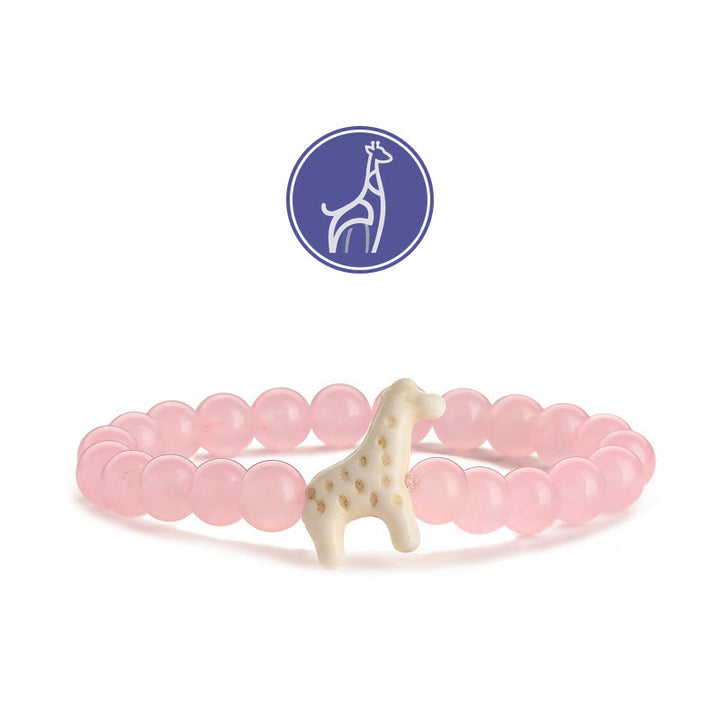 Bracelet de pierres précieuses de croissance de girafe Olivenorma - Girafe blanche - Quartz rose - image 11