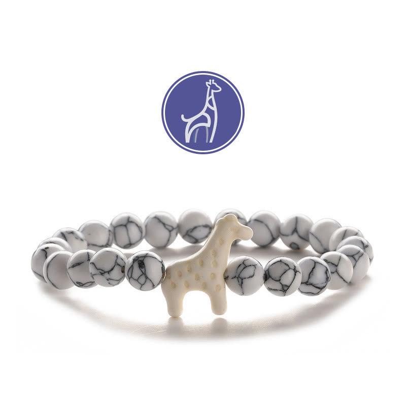Bracelet de pierres précieuses de croissance de girafe Olivenorma - Girafe blanche - Howlite - image 17