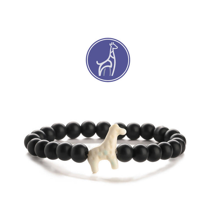 Bracelet de pierres précieuses de croissance de girafe Olivenorma - Girafe blanche - Onyx noir - image 5