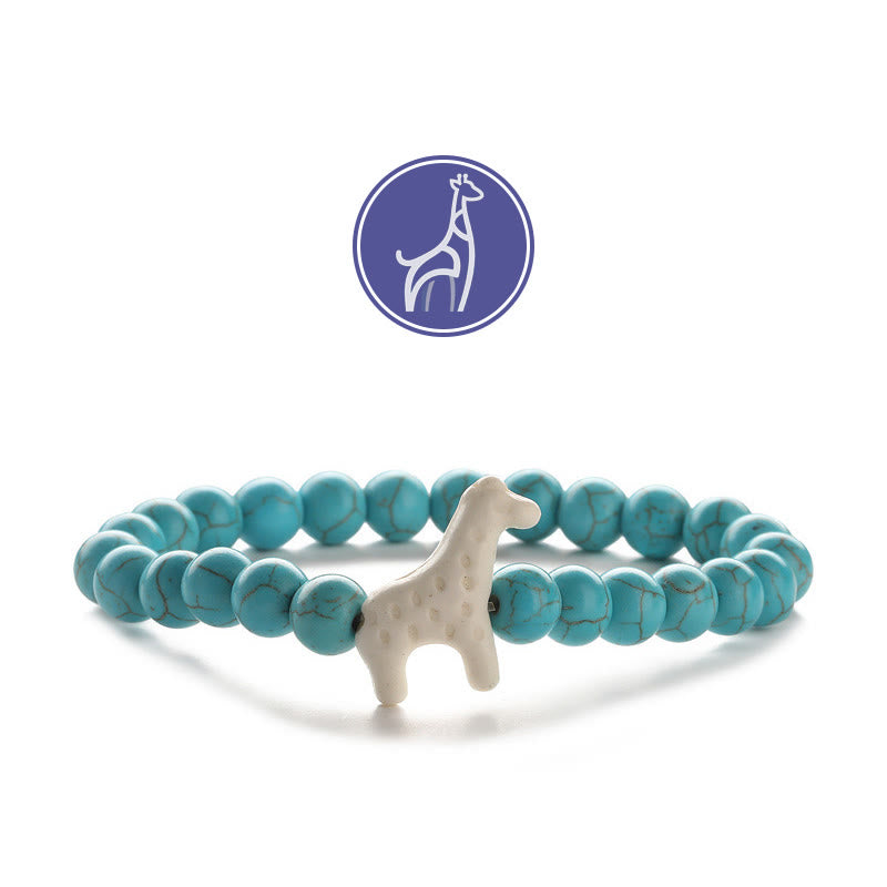 Bracelet de pierres précieuses de croissance de girafe Olivenorma - Girafe blanche - Turquoise - image 1