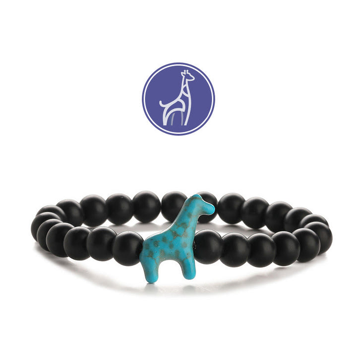 Bracelet de pierres précieuses de croissance de girafe Olivenorma - Girafe bleue - Onyx noir - image 6