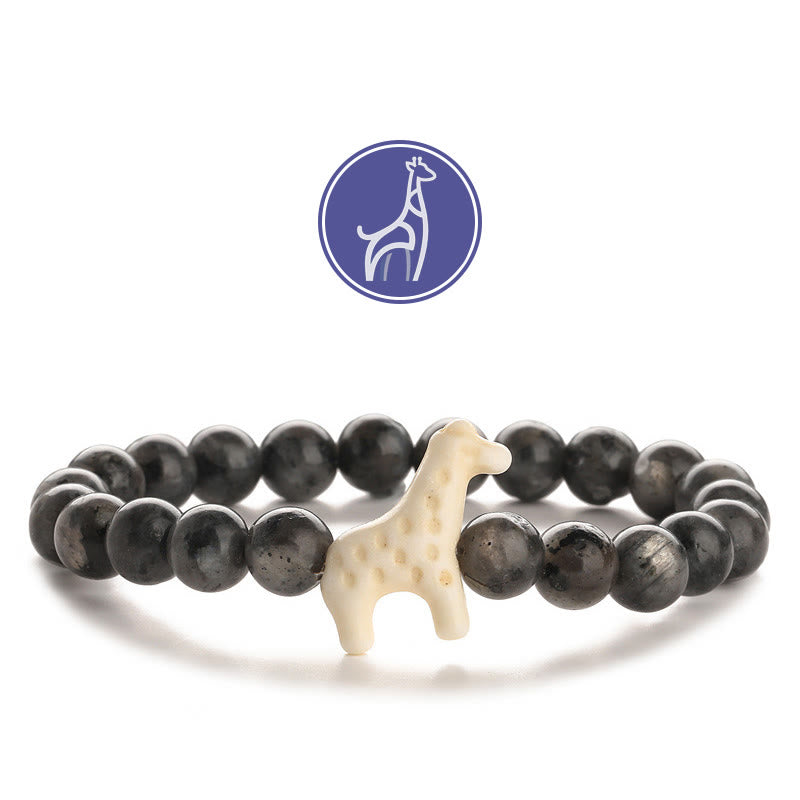 Bracelet de pierres précieuses de croissance de girafe Olivenorma - Girafe blanche - Labradorite - image 9