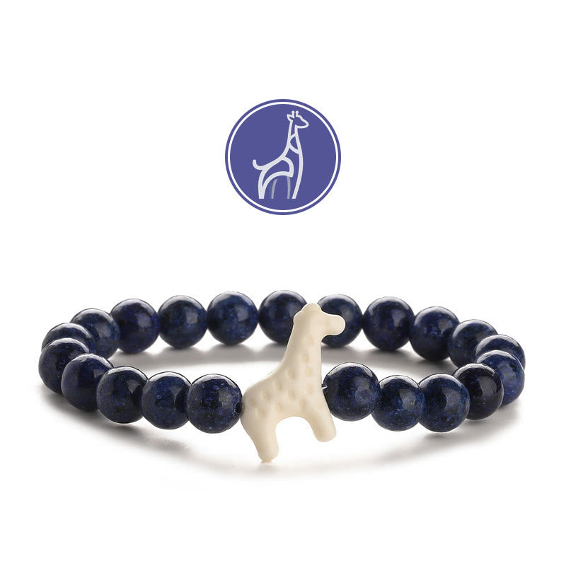 Bracelet de pierres précieuses de croissance de girafe Olivenorma - Girafe blanche - Lapis lazuli - image 7