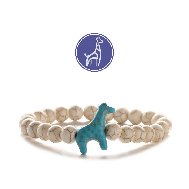 Bracelet de pierres précieuses de croissance de girafe Olivenorma - Girafe bleue - Beige Turquoise - image 16