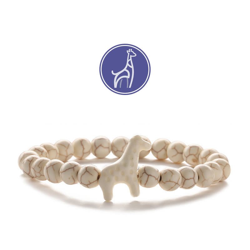 Bracelet de pierres précieuses de croissance de girafe Olivenorma - Girafe blanche - Beige Turquoise - image 15