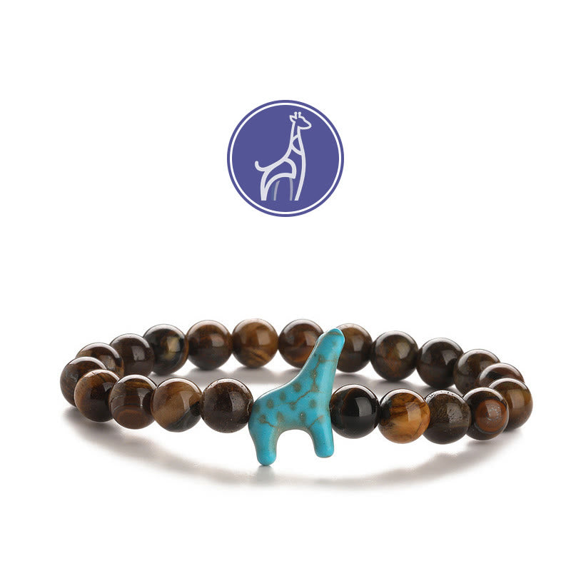 Bracelet de pierres précieuses de croissance de girafe Olivenorma - Girafe bleue - Œil de tigre - image 20