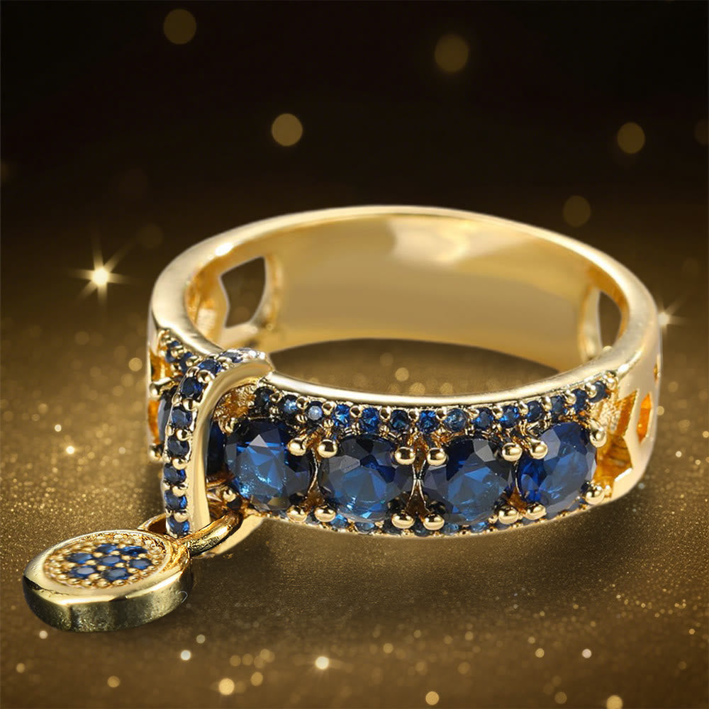 Bague en zircone scintillante avec le sceau d'Hécate d' Olivenorma - Bleu - États-Unis 13 - image 8