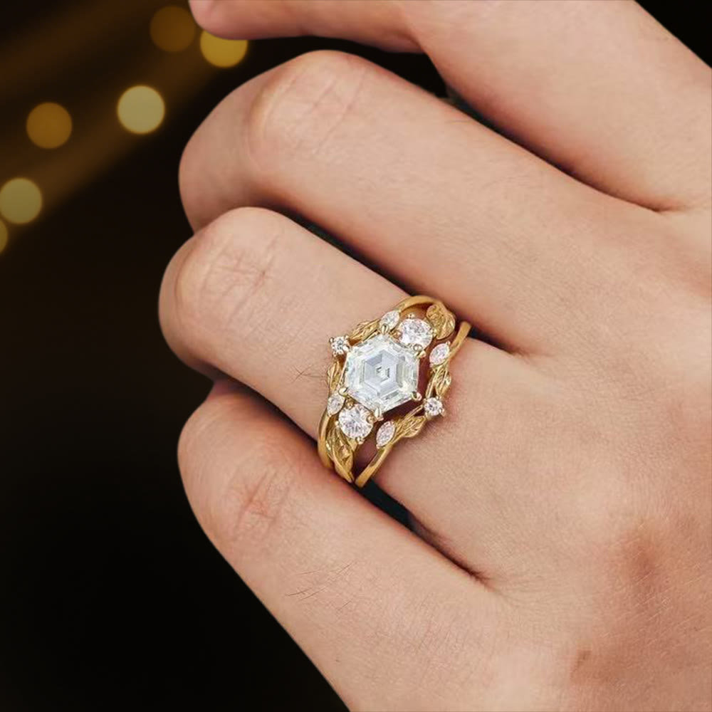 Bague en moissanite hexagonale Olivenorma Persephone's Crown - image 1