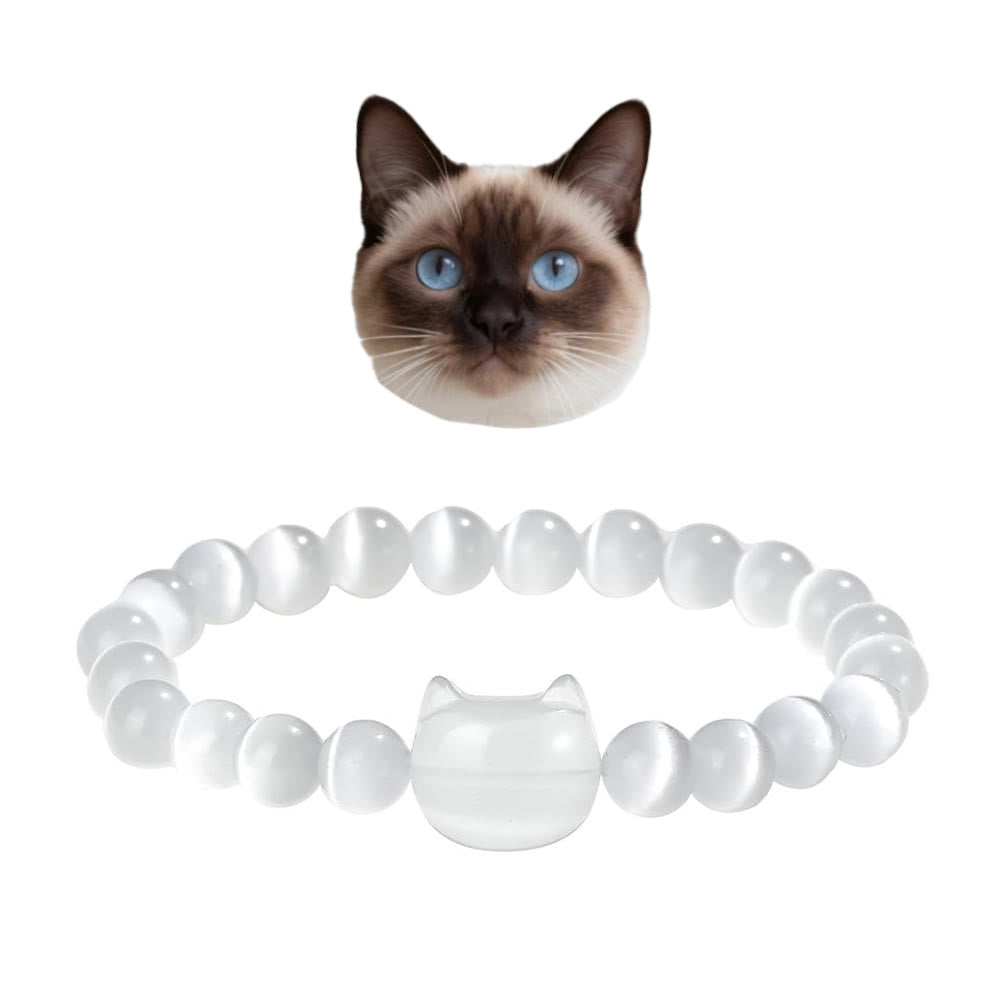 Bracelet à breloques en cristal Mystic Meow Olivenorma - Pierre Œil de Chat Blanc - image 12