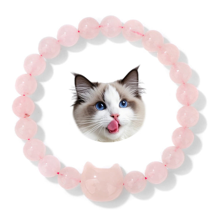 Bracelet à breloques en cristal Mystic Meow Olivenorma - Quartz rose - image 21