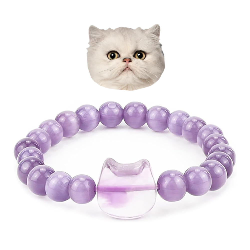 Bracelet de protection pour chats errants Olivenorma avec carte - Jade violet - Avec carte - image 19