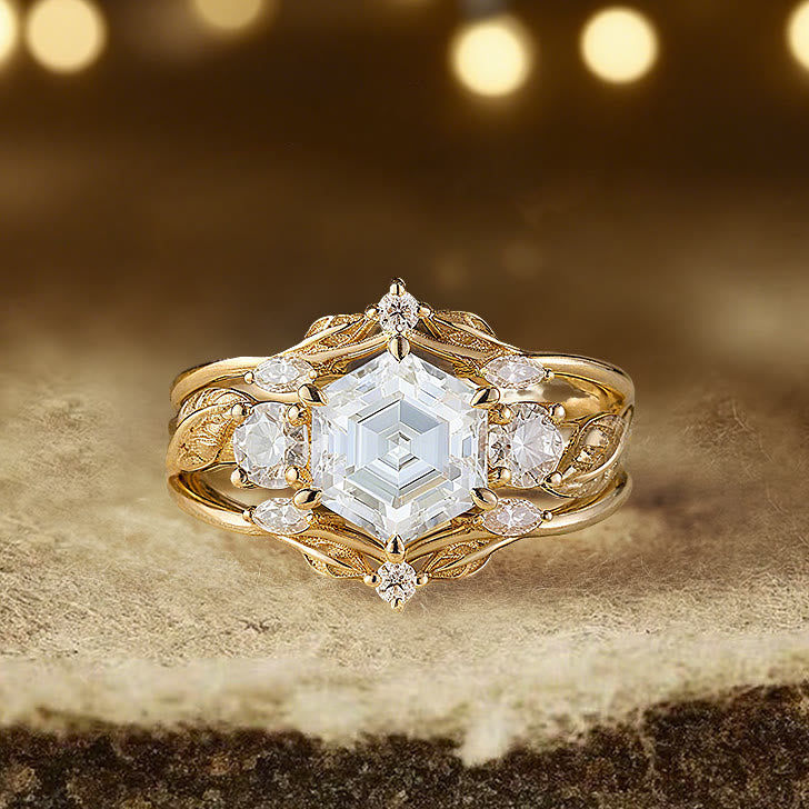 Bague en moissanite hexagonale Olivenorma Persephone's Crown - États-Unis 10 - image 0